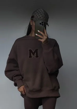 Vibe - Brązowa bluza oversize z Logo M 