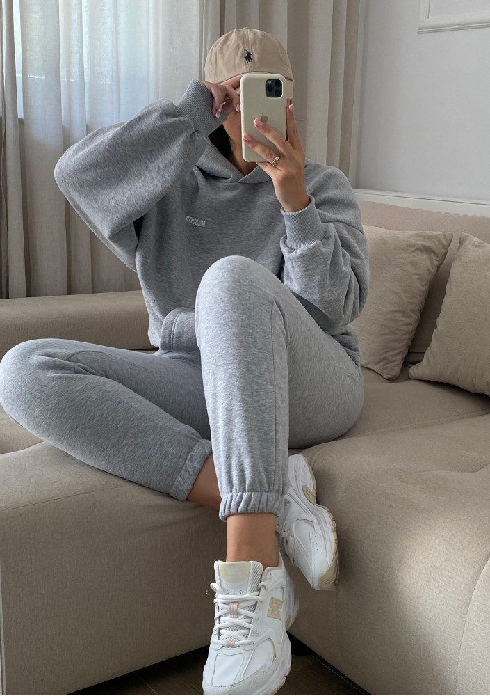 Pure - Grey melange hoodie