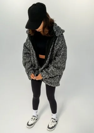 Furry - Melange boucle oversize jacket