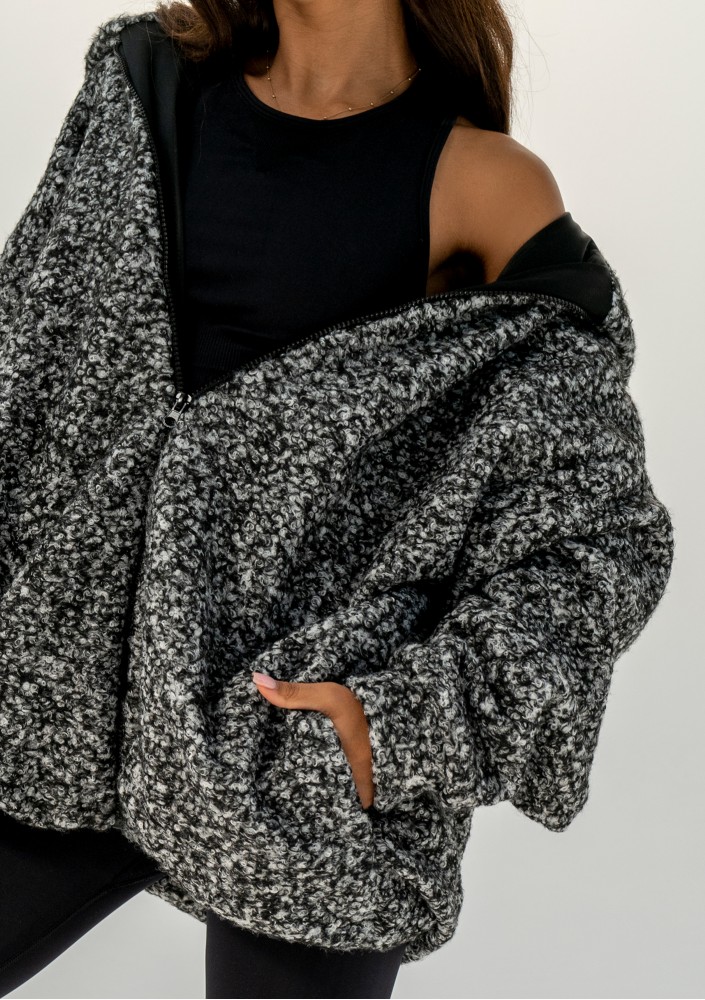 Furry - Melange boucle oversize jacket