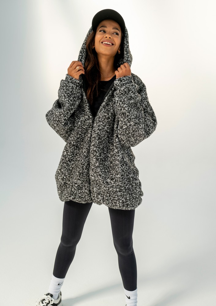 Furry - Melange boucle oversize jacket