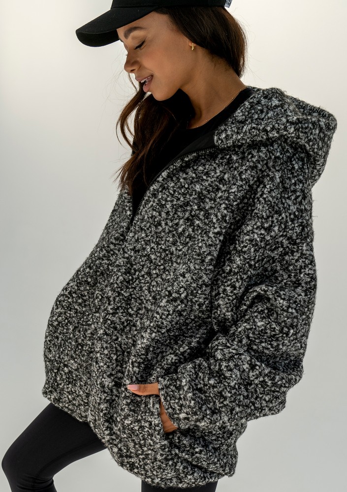 Furry - Melange boucle oversize jacket