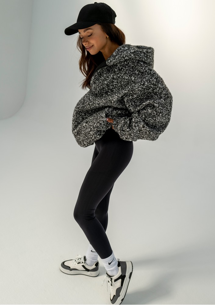 Furry - Melange boucle oversize jacket