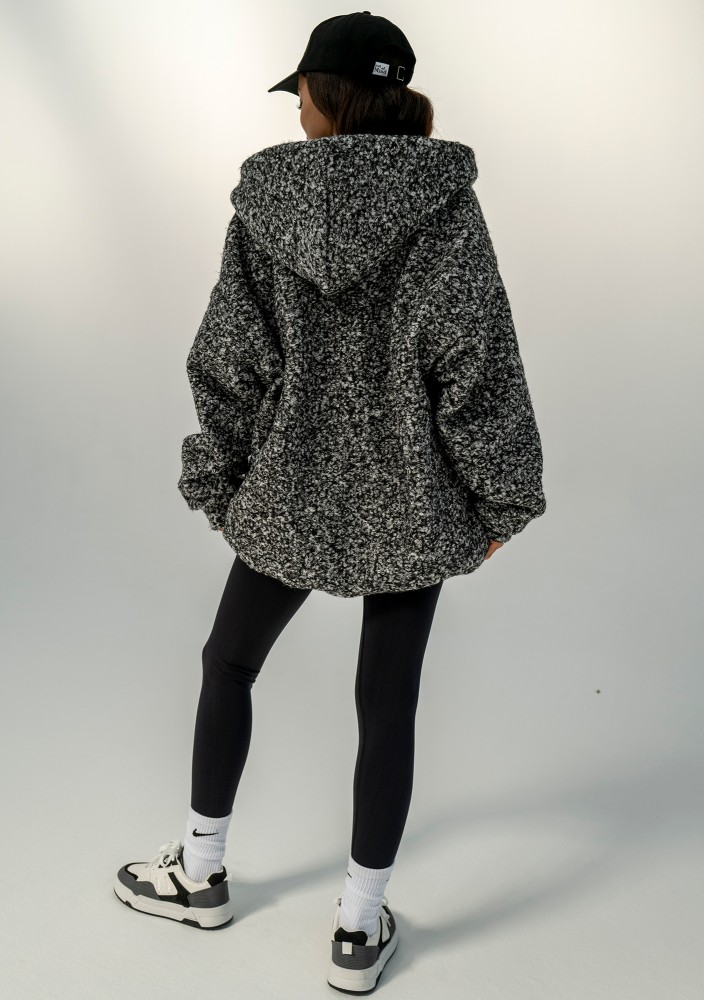 Furry - Melange boucle oversize jacket