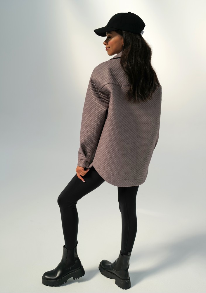 Doone - Taupe quilted knitted jacket