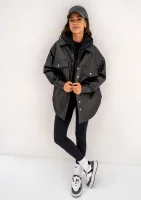 Doone - black quilted knitted jacket