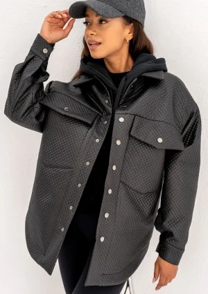Doone - black quilted knitted jacket