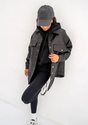 Doone - black quilted knitted jacket