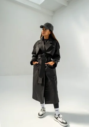 Arian - Trench oversize Czarny
