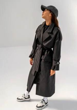 Arian - Trench oversize Czarny