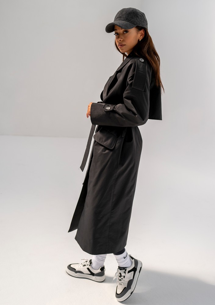 Arian - Trench oversize Czarny