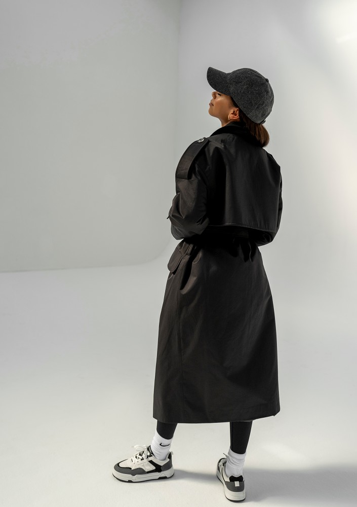 Arian - Trench oversize Czarny