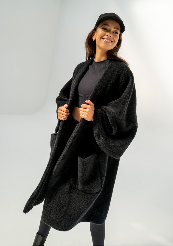 Bunch - Kardigan damski oversize Czarny