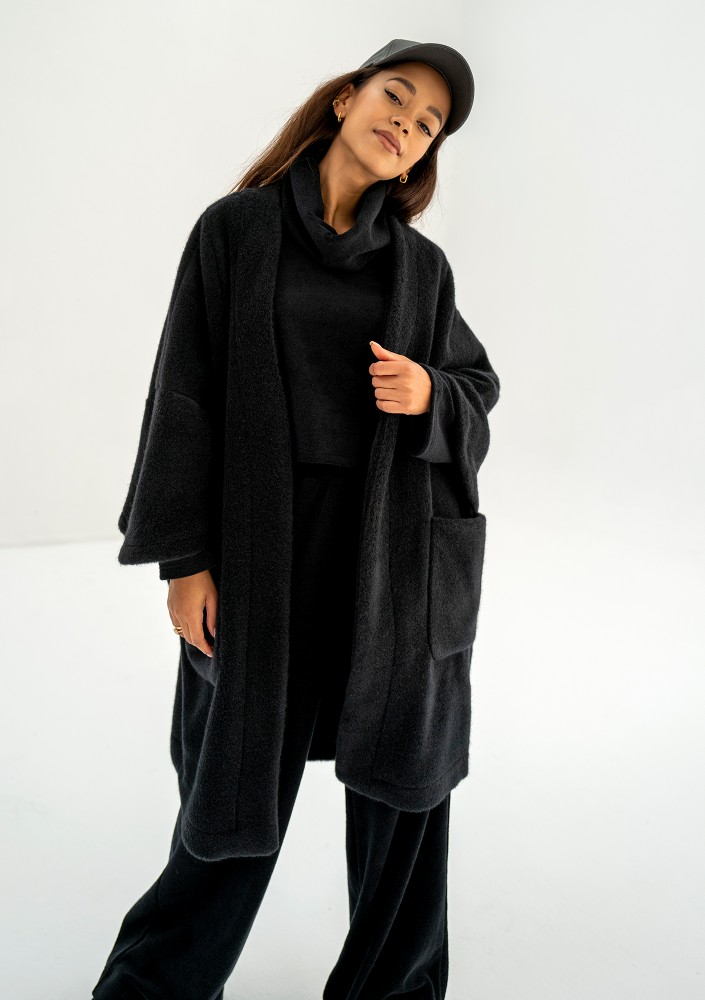 Bunch - Kardigan damski oversize Czarny