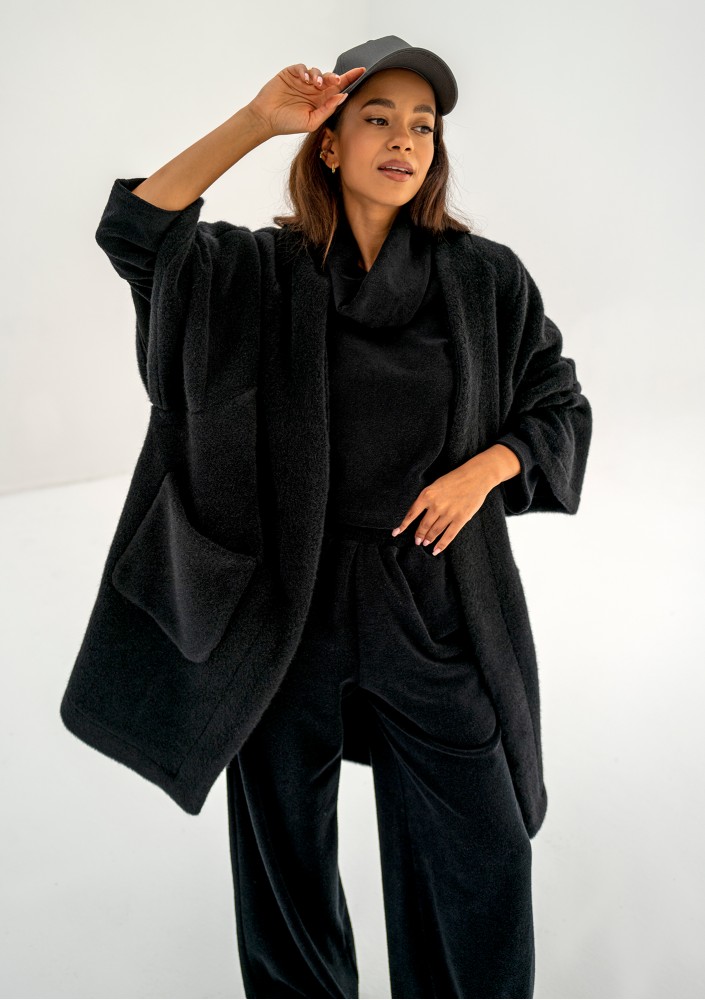 Bunch - Kardigan damski oversize Czarny