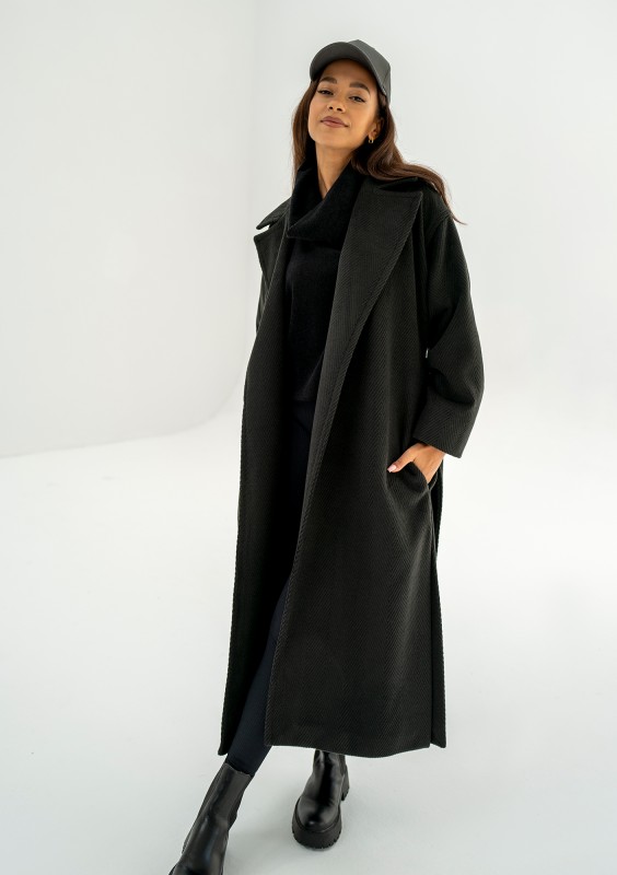 Salve - Black chevron coat