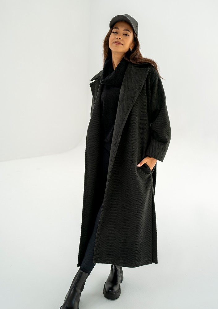 Salve - Black chevron coat