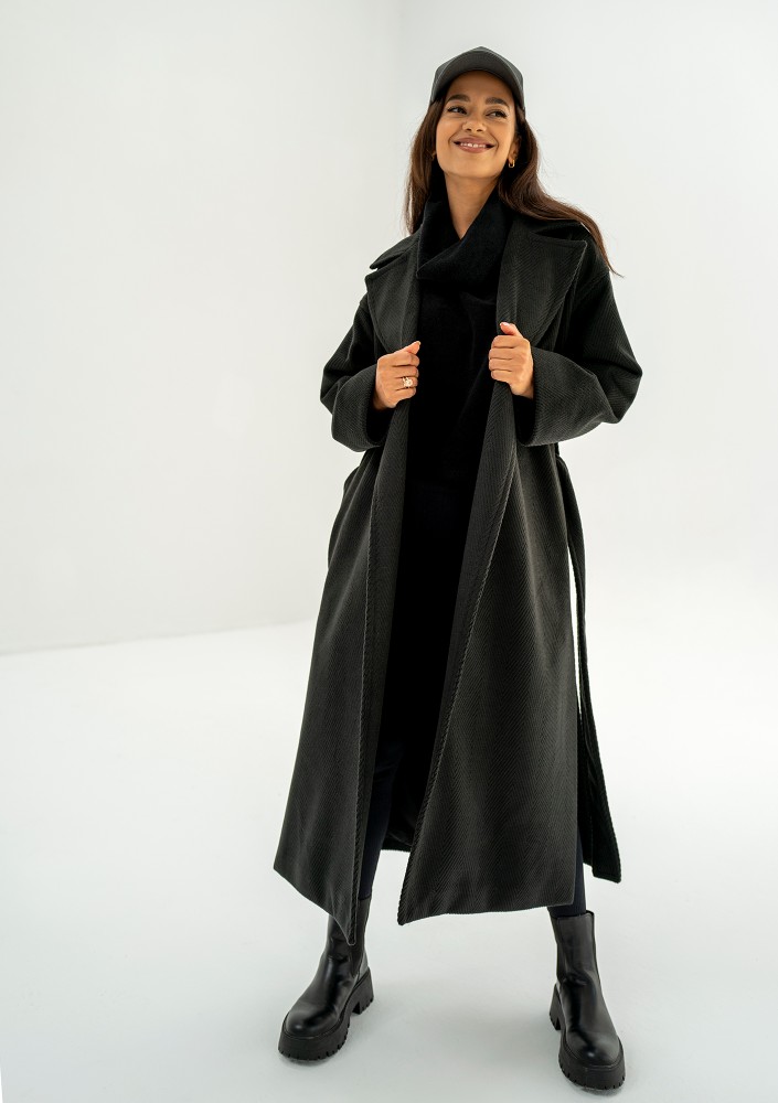 Salve - Black chevron coat