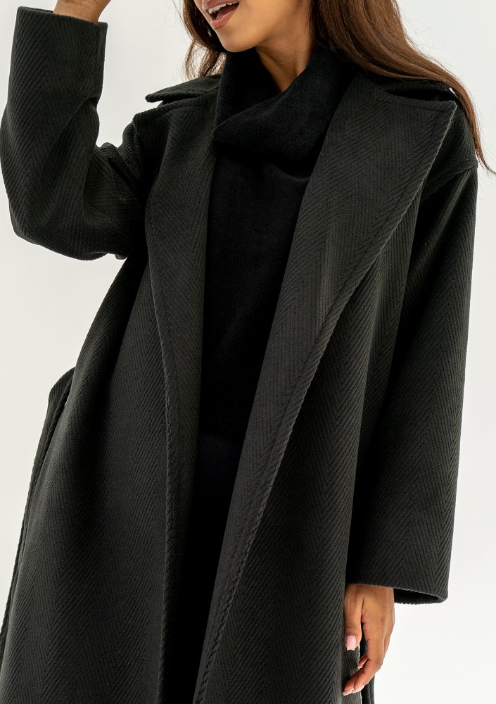 Salve - Black chevron coat