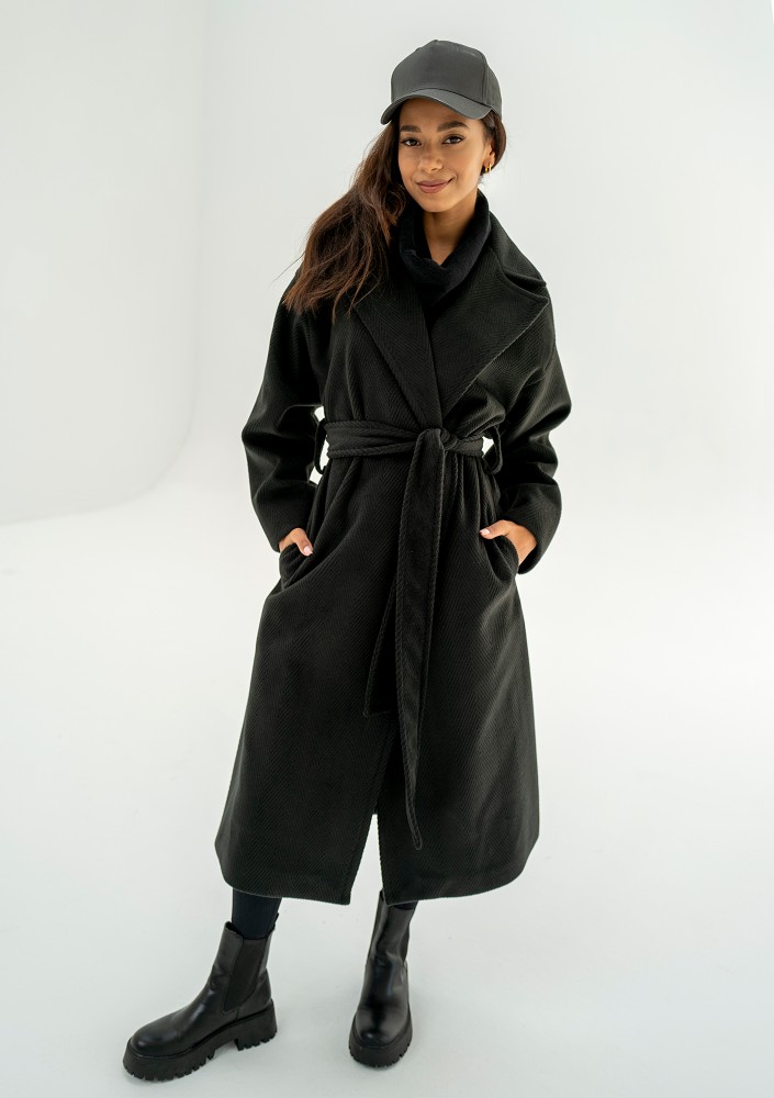 Salve - Black chevron coat