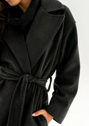 Salve - Black chevron coat