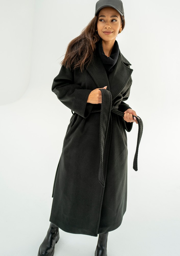 Salve - Black chevron coat