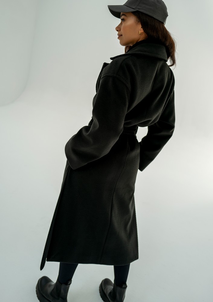 Salve - Black chevron coat