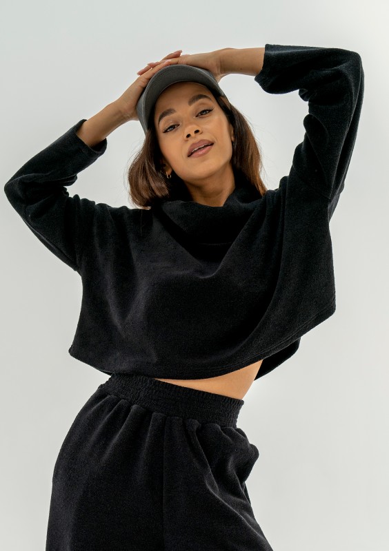 Mayze - Black oversized hoodie