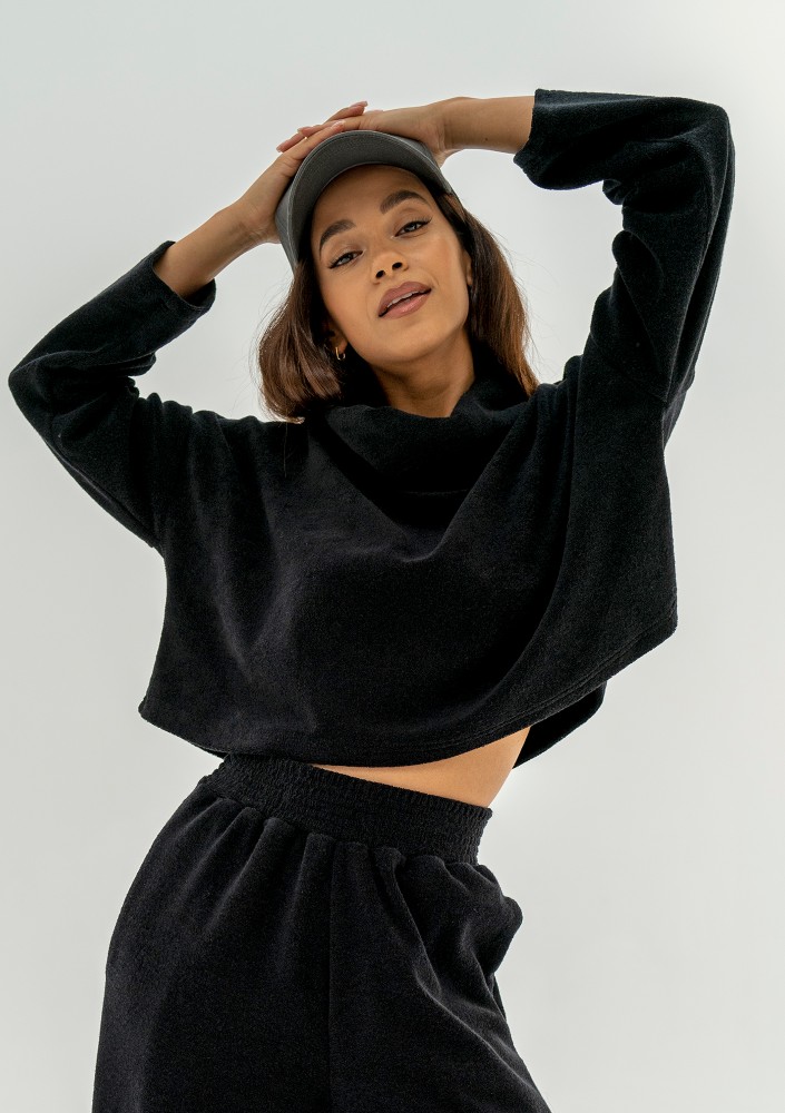 Mayze - Black oversized hoodie