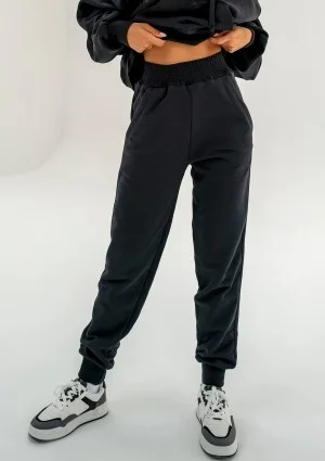 Raffy - Czarne spodnie dresowe damskie