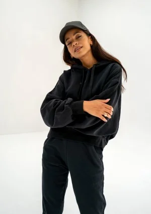 Raffy - Short black hoodie