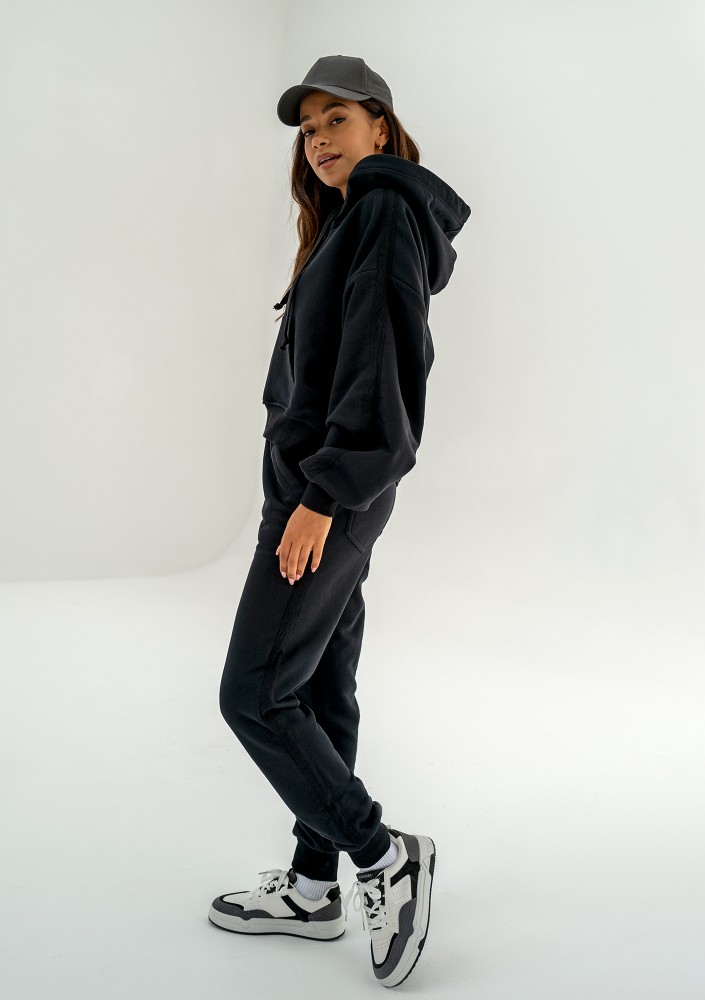 Raffy - Short black hoodie
