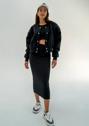 Nalu - Black knitted midi skirt