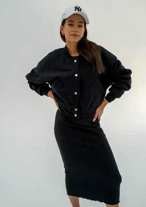 Nalu - Black knitted midi skirt
