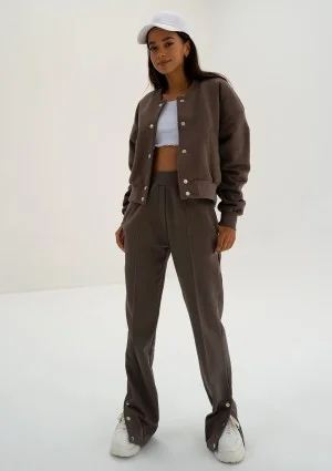 Club - Brown snap-buttoned sweatpants