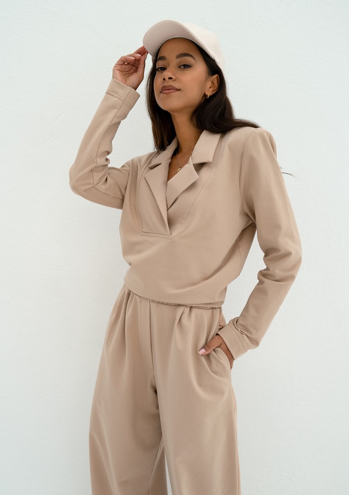 Onix - Bluza z kołnierzykiem Beige