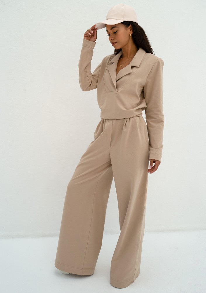 Onix - Beige collared sweatshirt