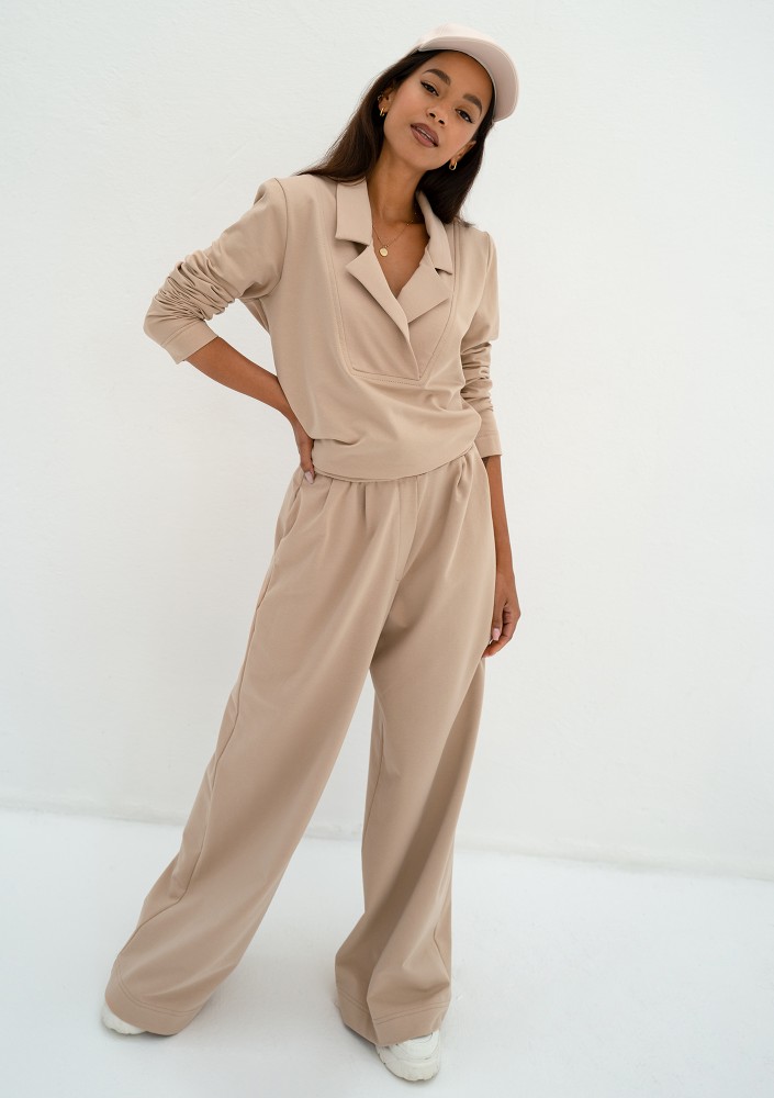 Onix - Bluza z kołnierzykiem Beige