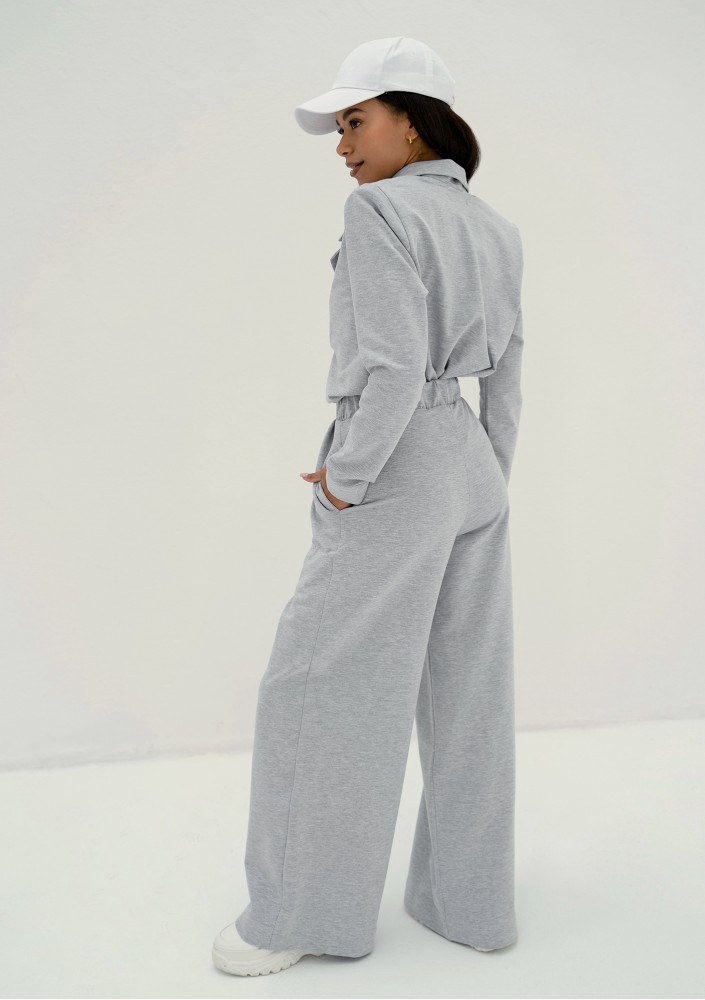 Onix - Melange grey collared sweatshirt