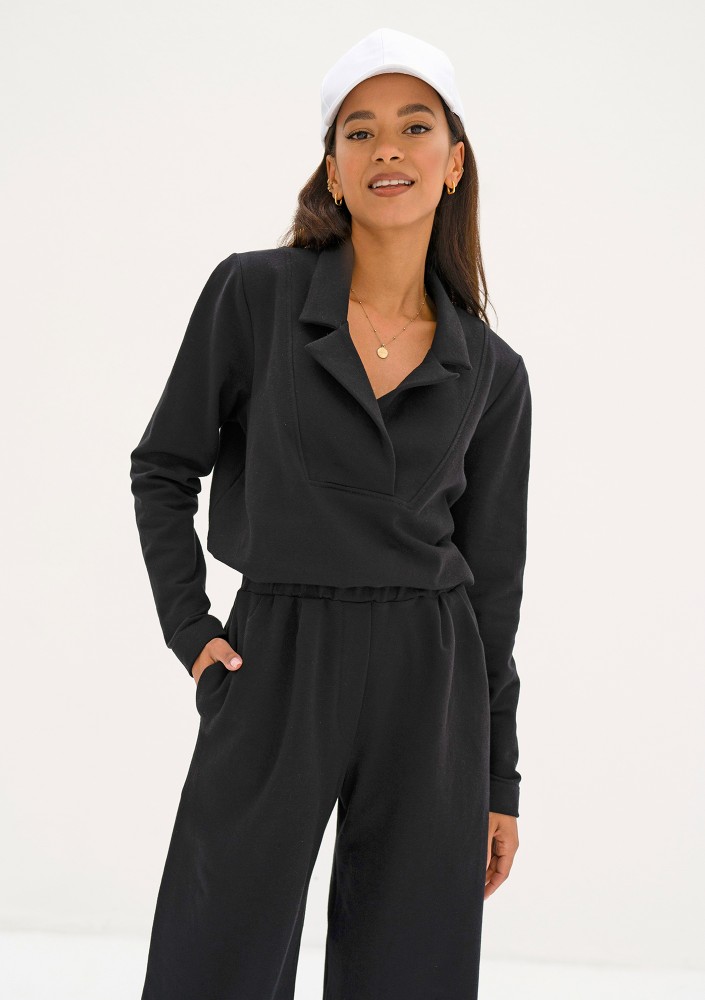 Onix - Black collared sweatshirt