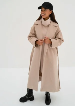 Salve - Beige chevron coat
