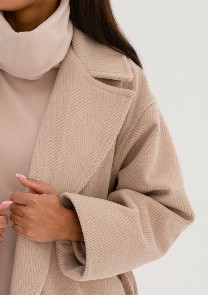 Salve - Beige chevron coat