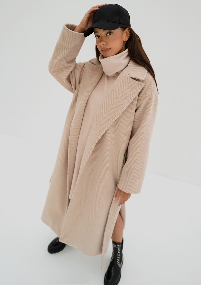 Salve - Beige chevron coat