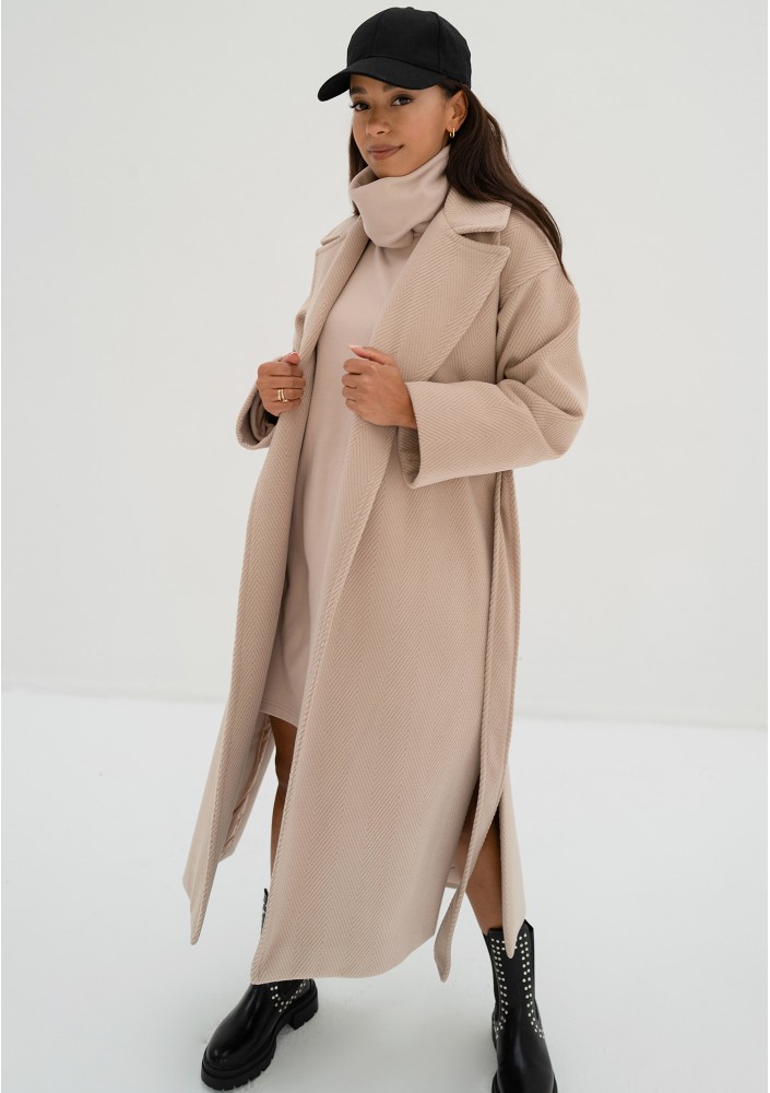Salve - Beige chevron coat