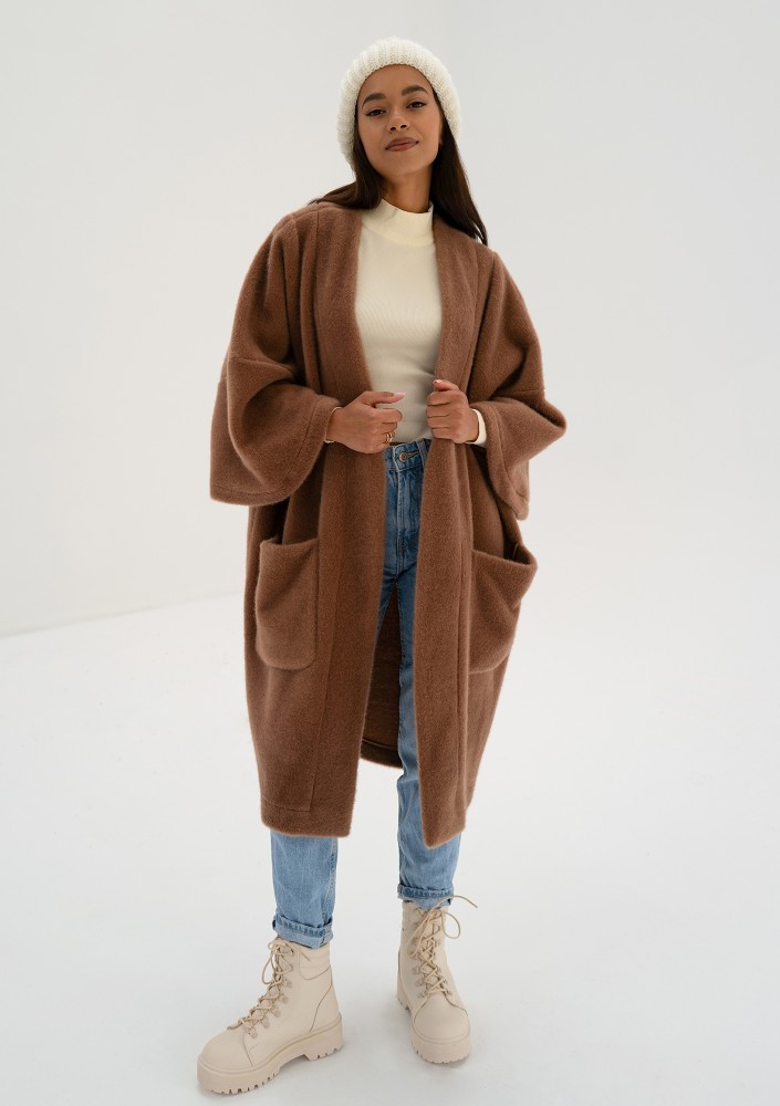 Bunch - Caramel brown oversized cardigan