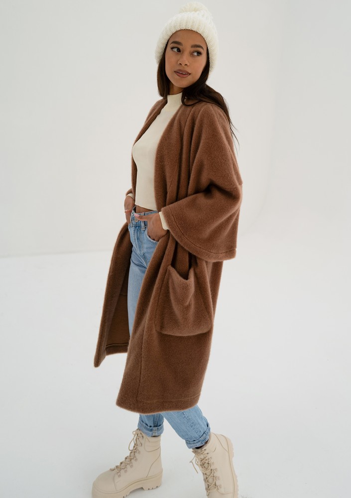 Bunch - Caramel brown oversized cardigan