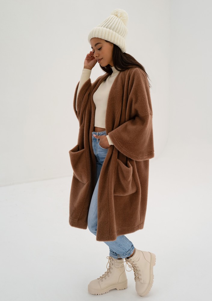 Bunch - Caramel brown oversized cardigan