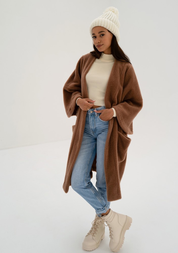 Bunch - Caramel brown oversized cardigan