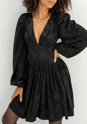 Jaya - Sukienka mini z błyszczącej wiskozy Czarna