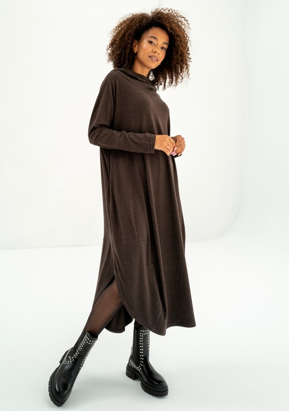 Enya - Brown loose midi dress